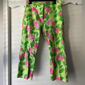 Lilly Pulitzer Lime and Pink Floral Pants